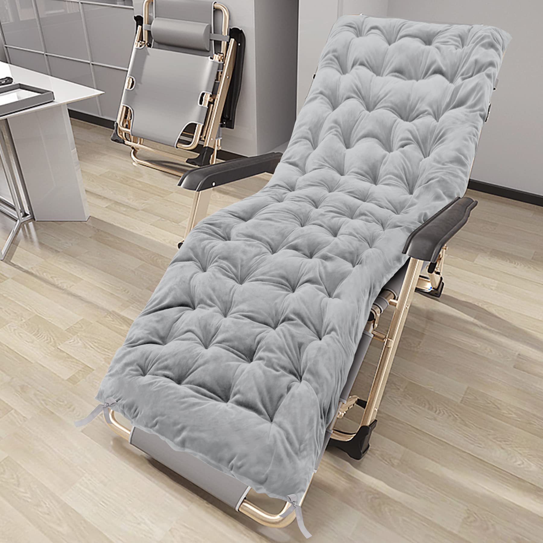 Redcamp Cot Pads For Camping, Thicker Soft Comfortable Cotton Sleeping Cot Mattress Pad 75''X29'', Grey