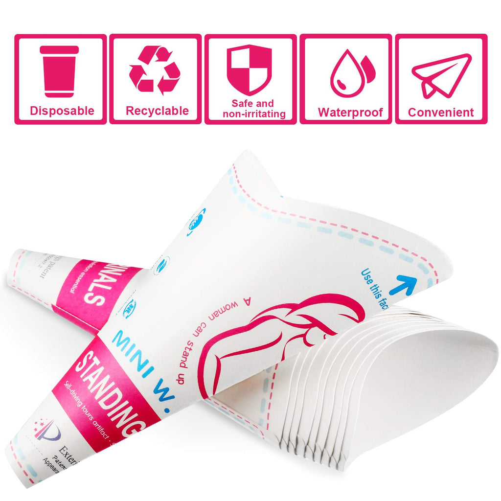 Disposable Female Urination Device Portable Lightweight Women Urinal Funnel Outside Standing Pee Cup Waterproof Paper Standing U