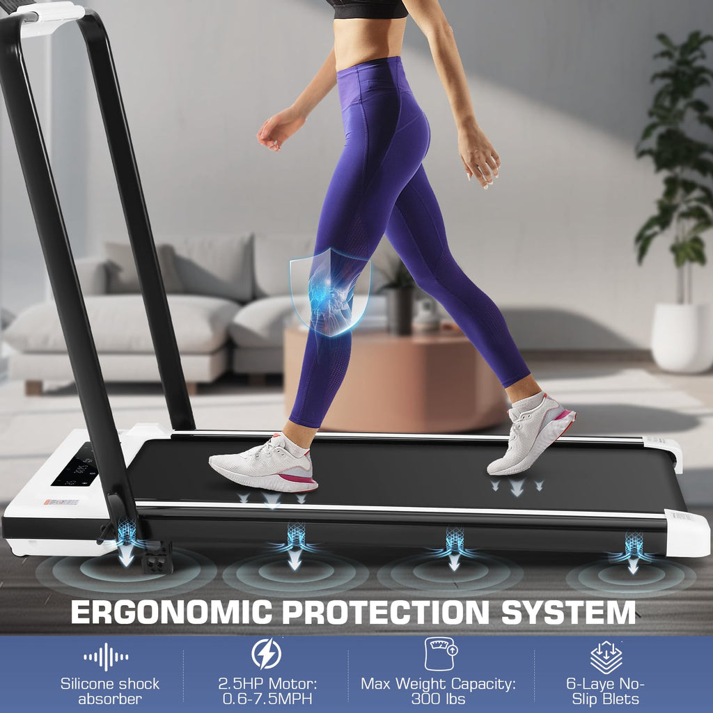 Ancheer Treadmills, 3 In 1 Folding Treadmill With Incline, Walking Pad Under Desk For Home Office, Portable Treadmill With Remot