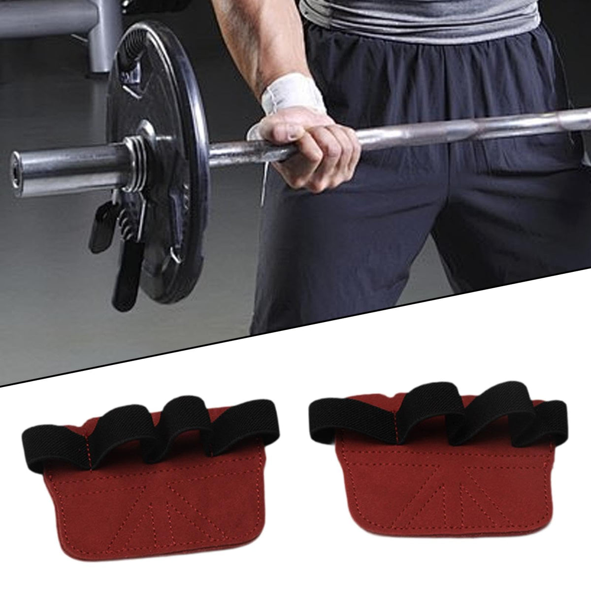 Calandis 1 Pair Weight Lifting Grips Pull Up Grips For Pull Ups Crosstraining Fitness Red | Gloves Straps & Hooks | Strength Tra