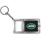 NFL Siskiyou Sports Fan Shop New York Jets Flashlight Key Chain with Bottle Opener One Size Black