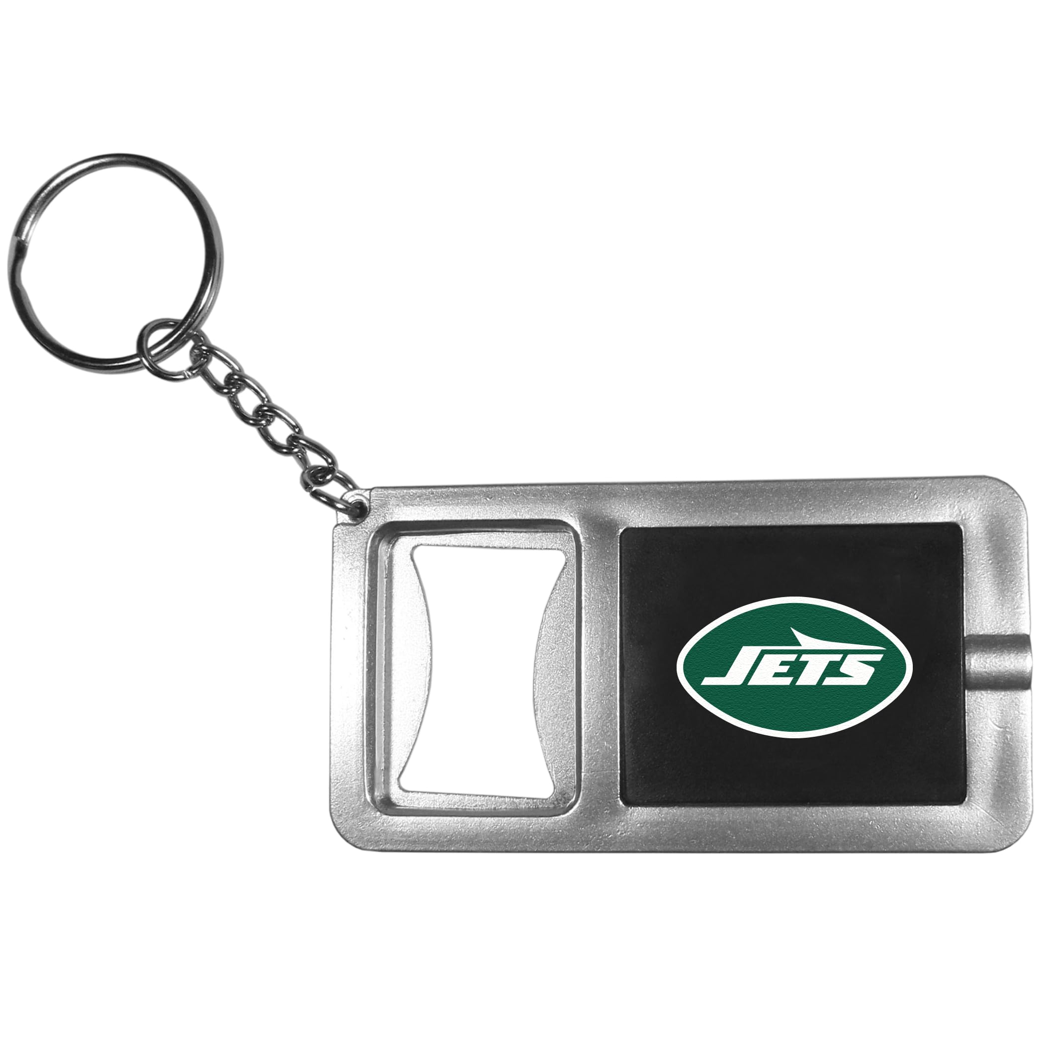NFL Siskiyou Sports Fan Shop New York Jets Flashlight Key Chain with Bottle Opener One Size Black