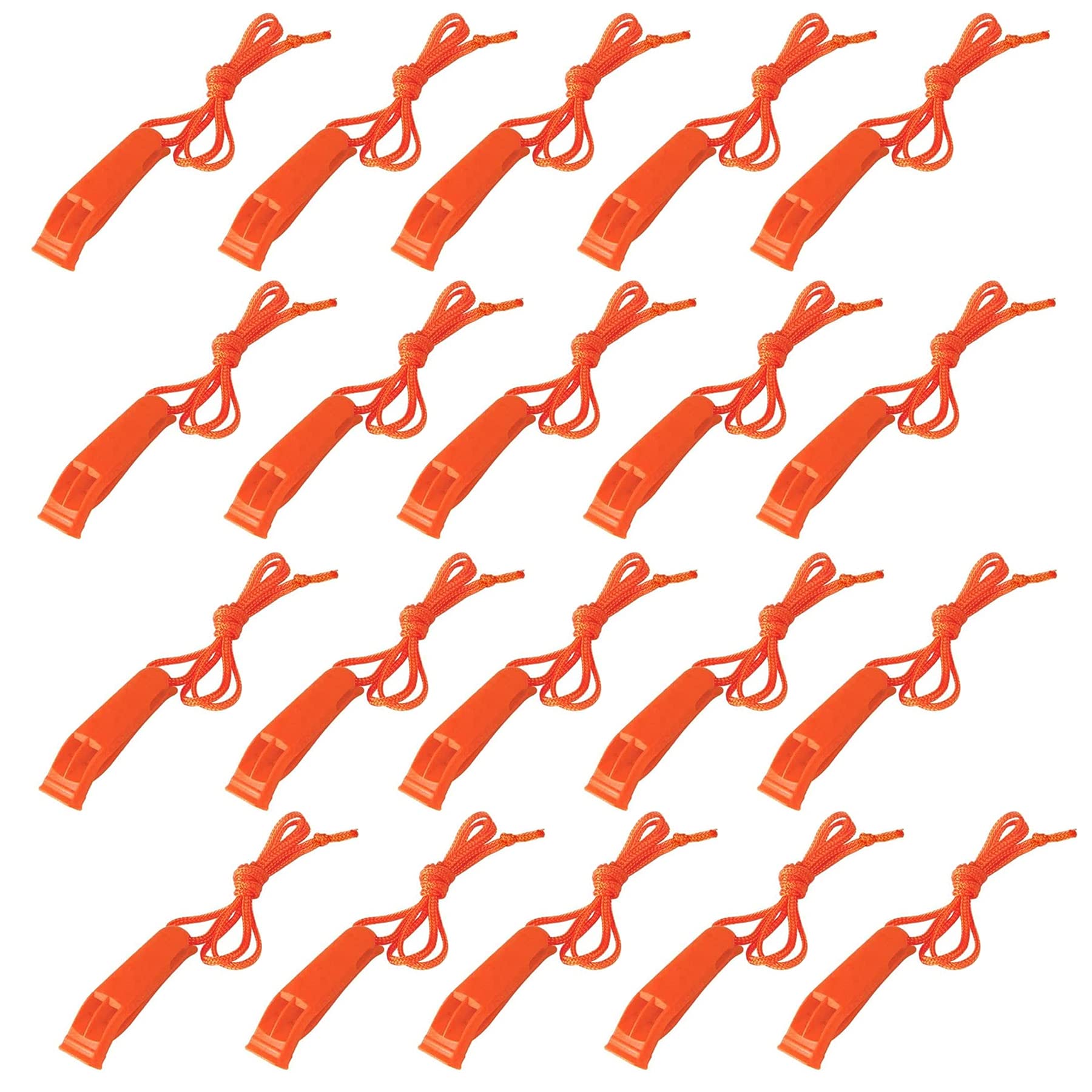 Augsun 20 Pcs Safety Whistle Marine Whistle Plastic Whistles With Lanyard For Emergency