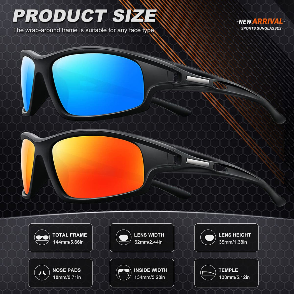 Awgsee Polarized Sports Sunglasses For Men 100% Uv Protection Wrap Around Unbreakable Sun Glasses For Fishing Driving