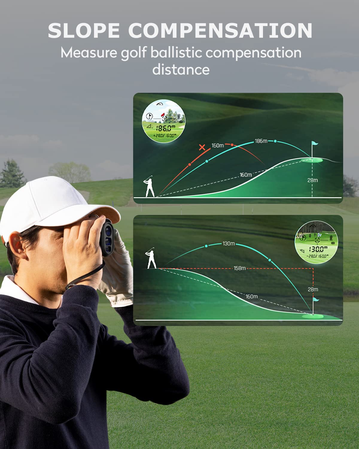 Jiehome Golf Range Finder X1 660 Yards Rangefinder With Slope Flagpole Lock Vibration 6X Magnification Rechargeable Laser Distan