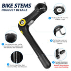 Relwears Black Quill Stem Adjustable 25.4Mm Alloy Alum 180Mm Reach 110 * 25.4 For Mountain Bike And Road Bike