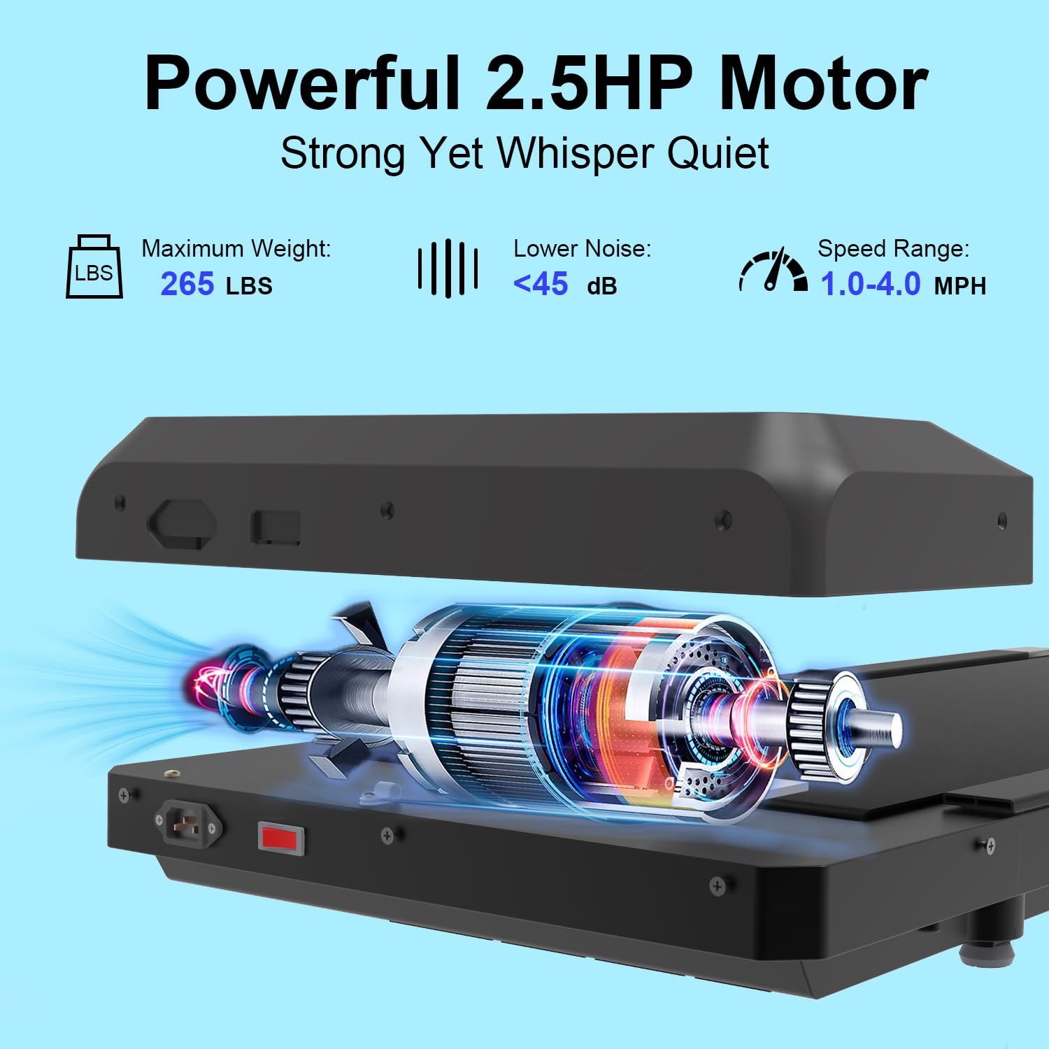 Under Desk Treadmill, Walking Pad Treadmill, 2.5 Hp 265 Lbs Low Noise Walking Pad Incline Led Display With Remote Control Walkin