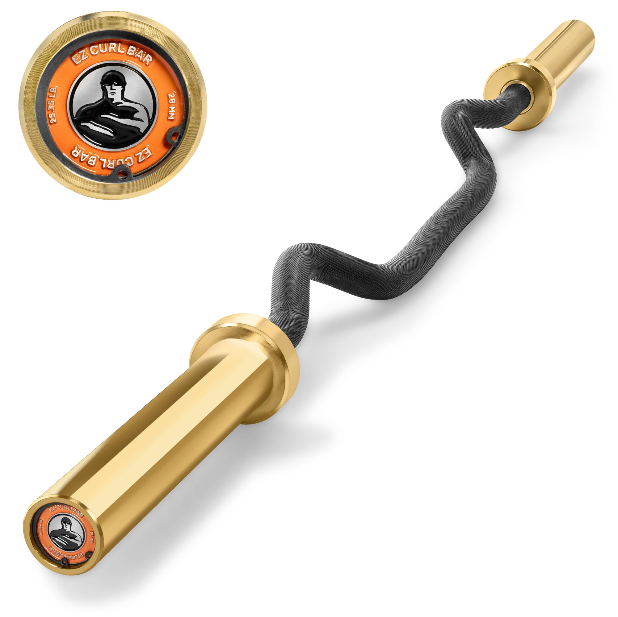 Bells Of Steel 47-In Industrial Ez Bicep Curl Bar - Commercial And Home Gym - Barbell Curl Bar With Titanium-Plated Sleeves And