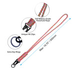 Laredtree Heavy Duty Paracord Lanyard Keychain, Paracord Necklace Cell Phone Keychain Whistles Wrist Braided Strap (Rainbow)