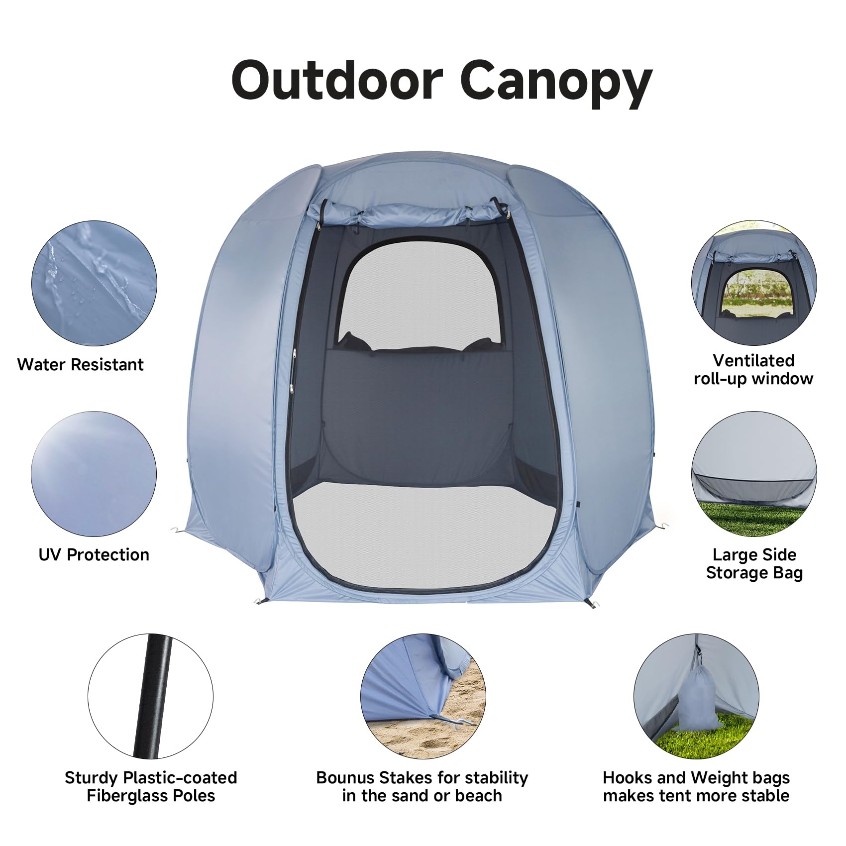 Alvantor Pop Up Screen Tent House Room Instant Outdoor Camping Canopy Sun Shelter Gazebo For Patio, Backyard & Deck, Privacy Ten
