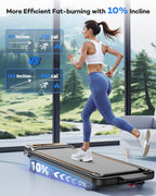Foldable Treadmill With 10% Incline Upgrade 3.5Hp Low Noise Walking Pad Treadmill With Handle Bar Rayspace 4 In 1 Portable Under