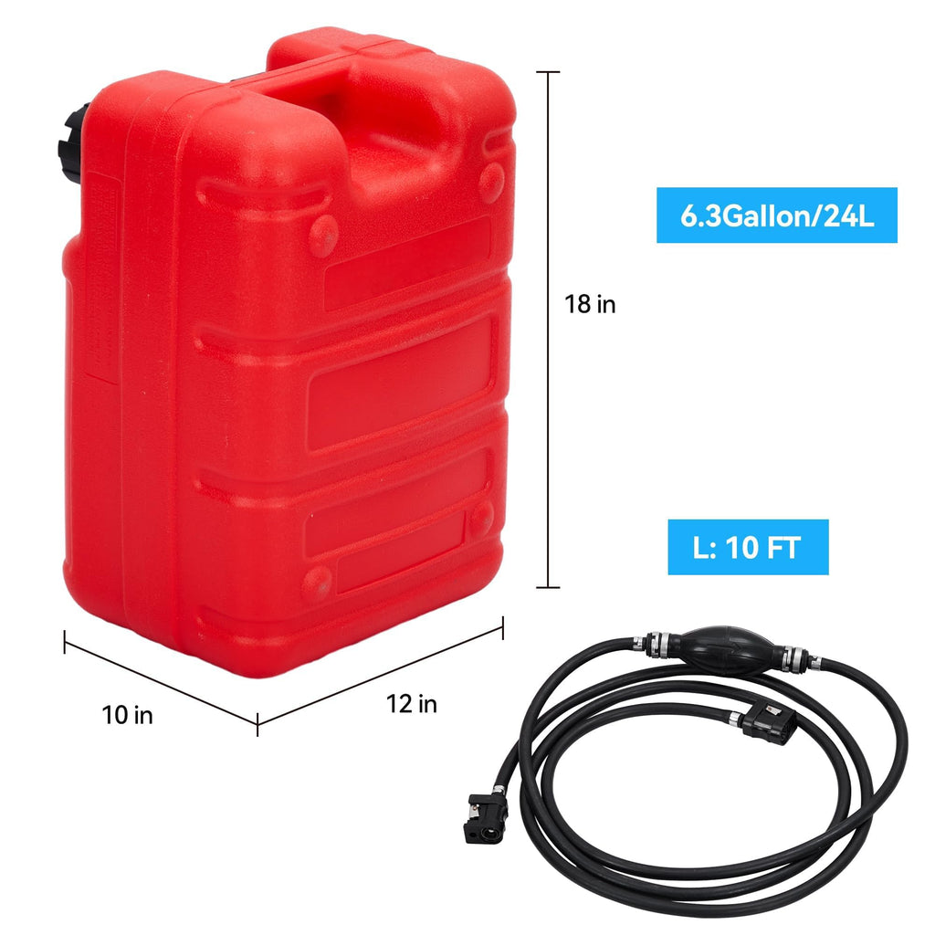 MegaChoice Marine Tank, 6 Gallon Outboard Marine Boat Transfer Tank with Line, i-Shaped Handle, Easy to Carry, Marine Gas Tank f