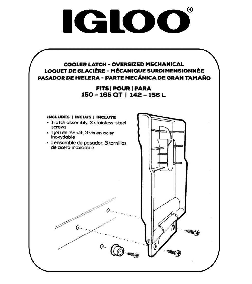 Igloo Cooler Oversized Mechanical Latch For 150-165 Qt Coolers, Black