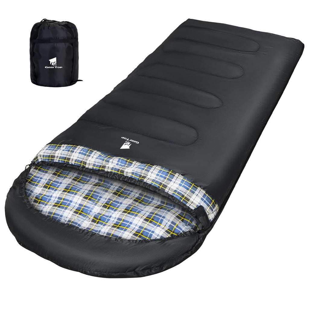 Geertop Portable Sleeping Bag For Camping Lightweight 3 Season Warm & Cold Weather Big & Tall Camp Sleeping Bags For Adults Outd