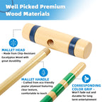 Speedarmis 8 Players Croquet Set - 28In Pine Wooden Mallets, Colored Pe Ball, Wickets, End Stakes, Lawn Backyard Outdoor Game Se