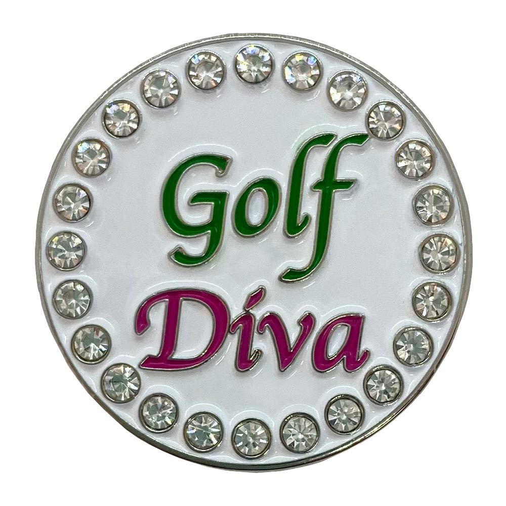 Giggle Golf Bling Golf Ball Marker With A Magnetic Pendant Necklace For Women (Golf Diva)