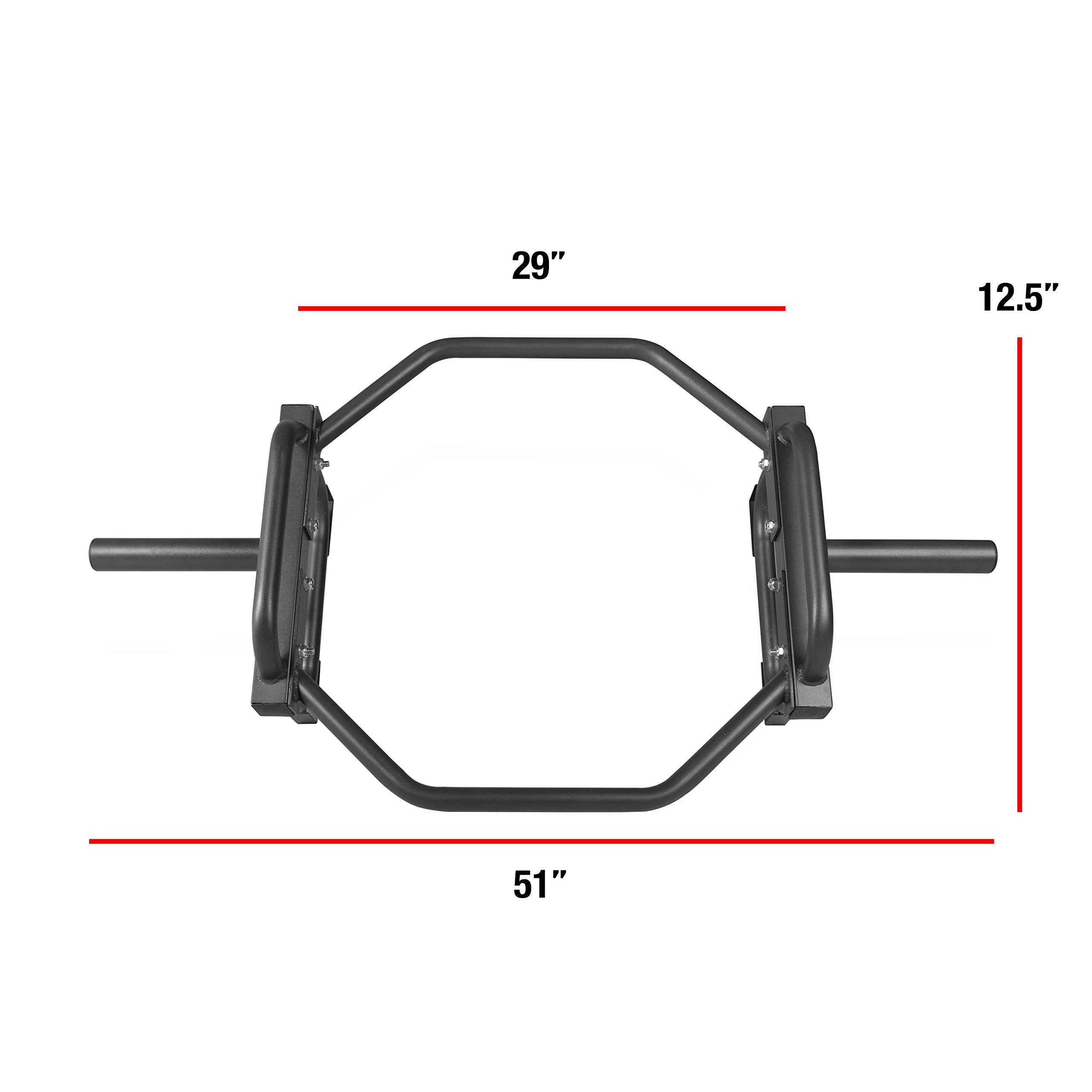 Cap Barbell Olympic Trap Bar, Hex Bar, Shrug Bar, Deadlift Bar, Black, 50 Inches