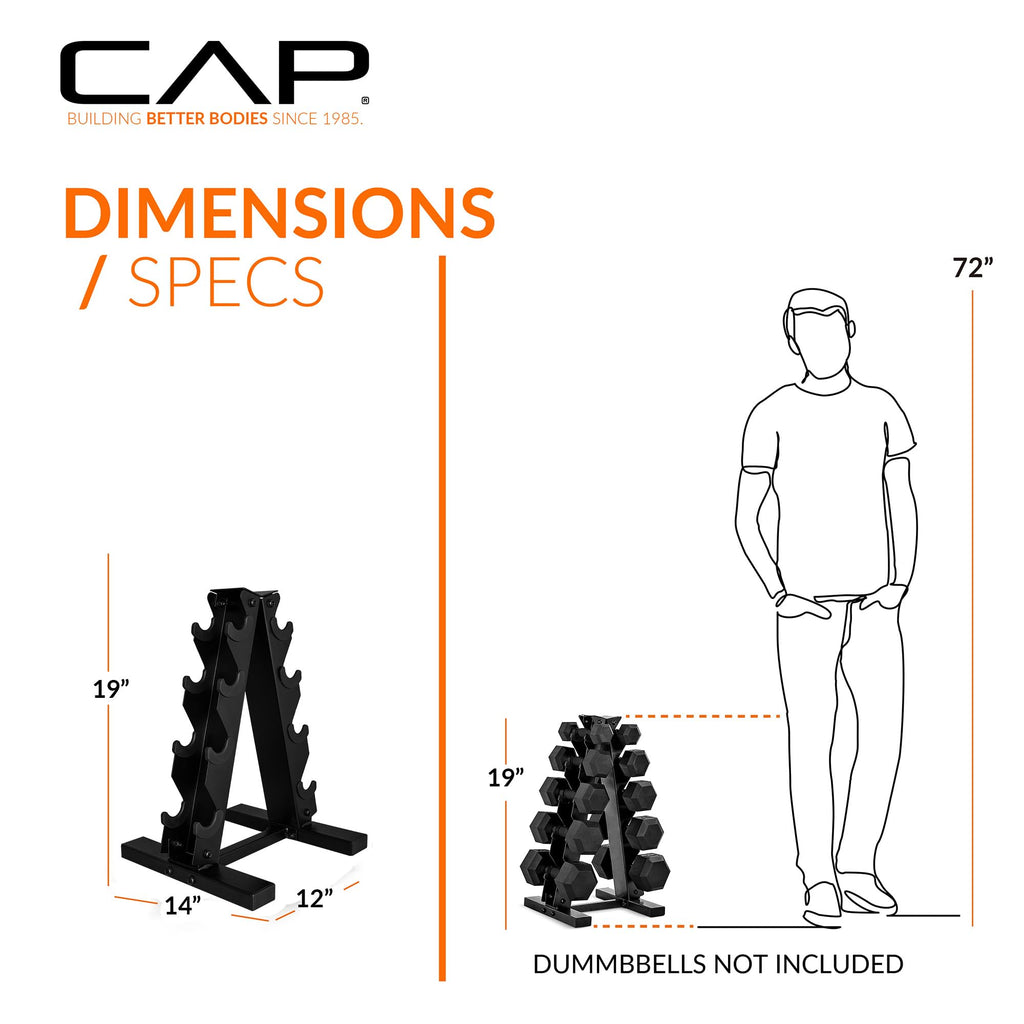 CAP Barbell 100 LB Coated 12-Sided Chrome Handle Dumbbell Weight Set with Vertical Rack