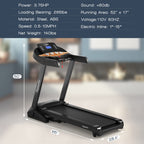 Goplus 3.75Hp Folding Treadmill With Incline, Electric Superfit Treadmill W/App Control, 12 Preset & 3 Custom Programs, Blue Too