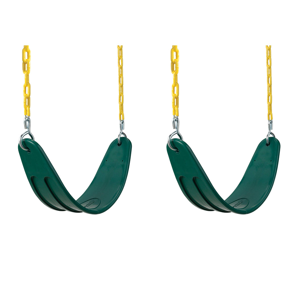 Swing-N-Slide Ws 4773 Extreme Heavy Duty Swing Seat Set Outdoor Playground Swings With Coated Chains & Quick Links, Green, Pack 