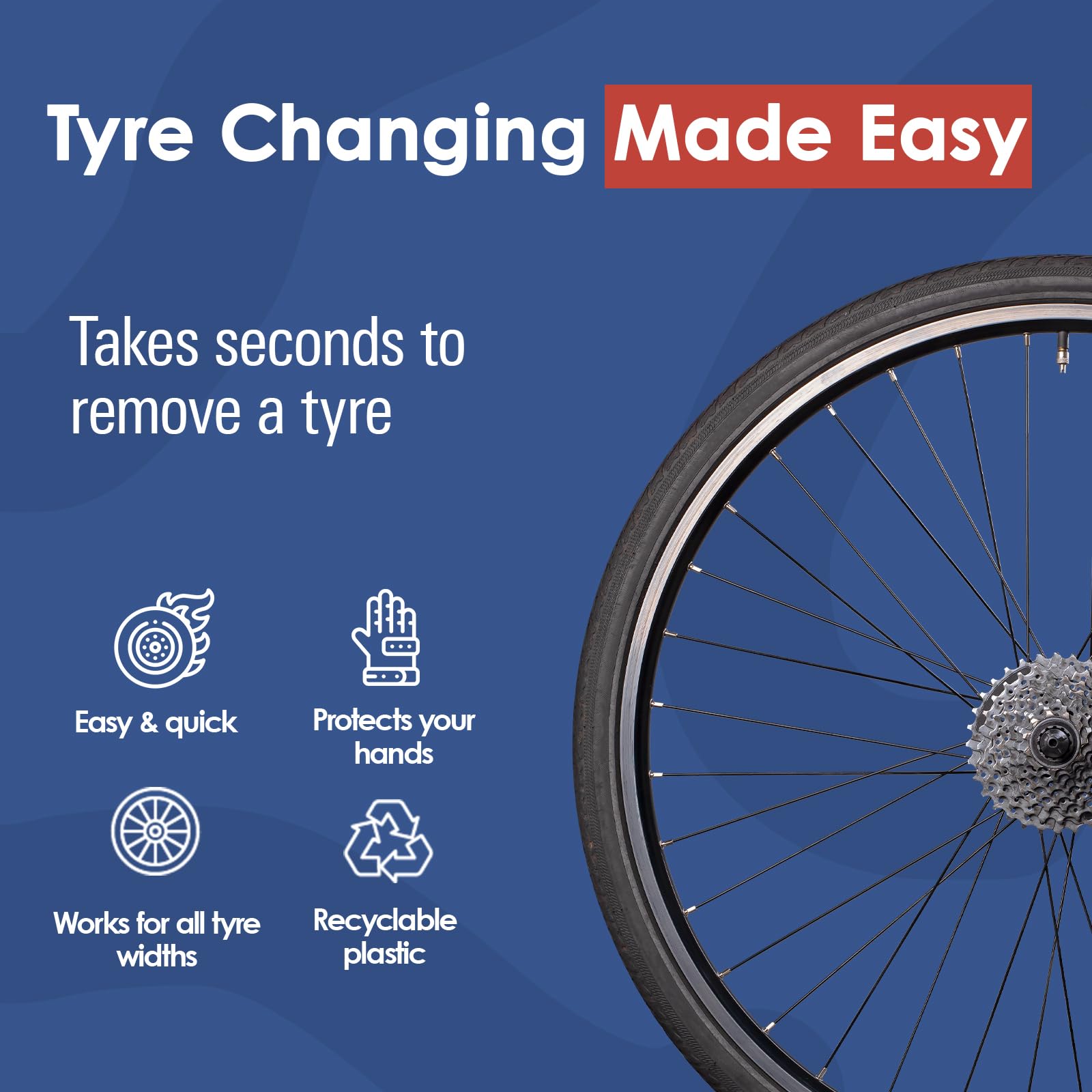 Tyre Glider  The Next Gen Tire Lever  Bike Tire Levers  Tyre Tool For Bicycles  For All Tire Widths Including Mountain, Road & G