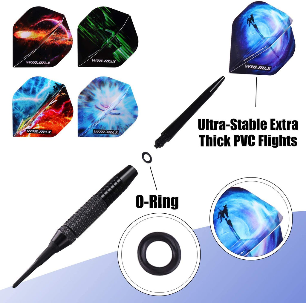 Electronic Soft Tip Dartboard Set With Cabinet, 12 Darts Led Display (X-Classic Darts)