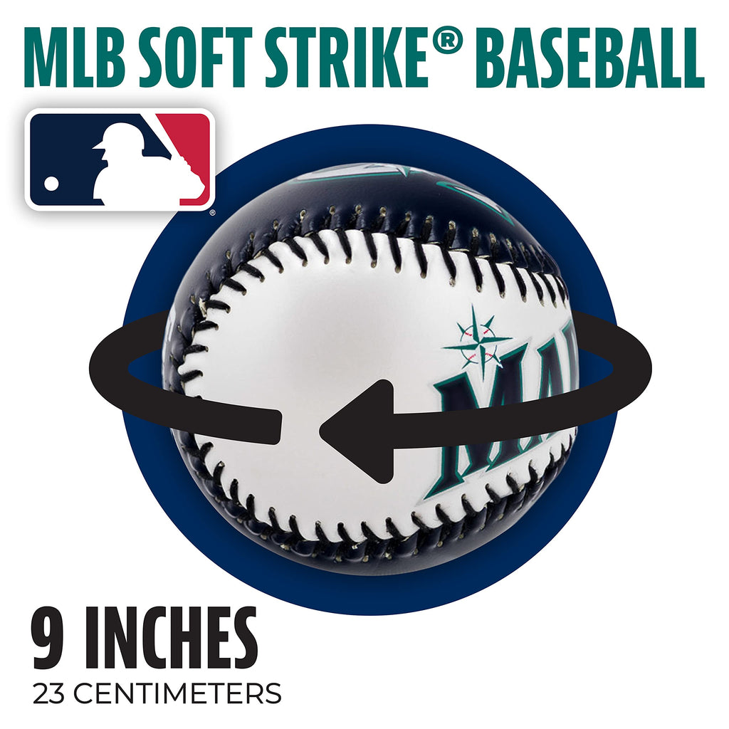 Franklin Sports Seattle Mariners Mlb Team Baseball - Mlb Team Logo Soft Baseballs - Toy Baseball For Kids - Great Decoration For