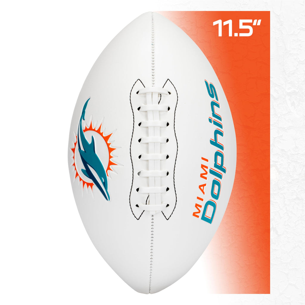 Franklin Sports Nfl Miami Dolphins Autograph Football - Official Size White Panel Souvenir Football For Autographs + Signatures