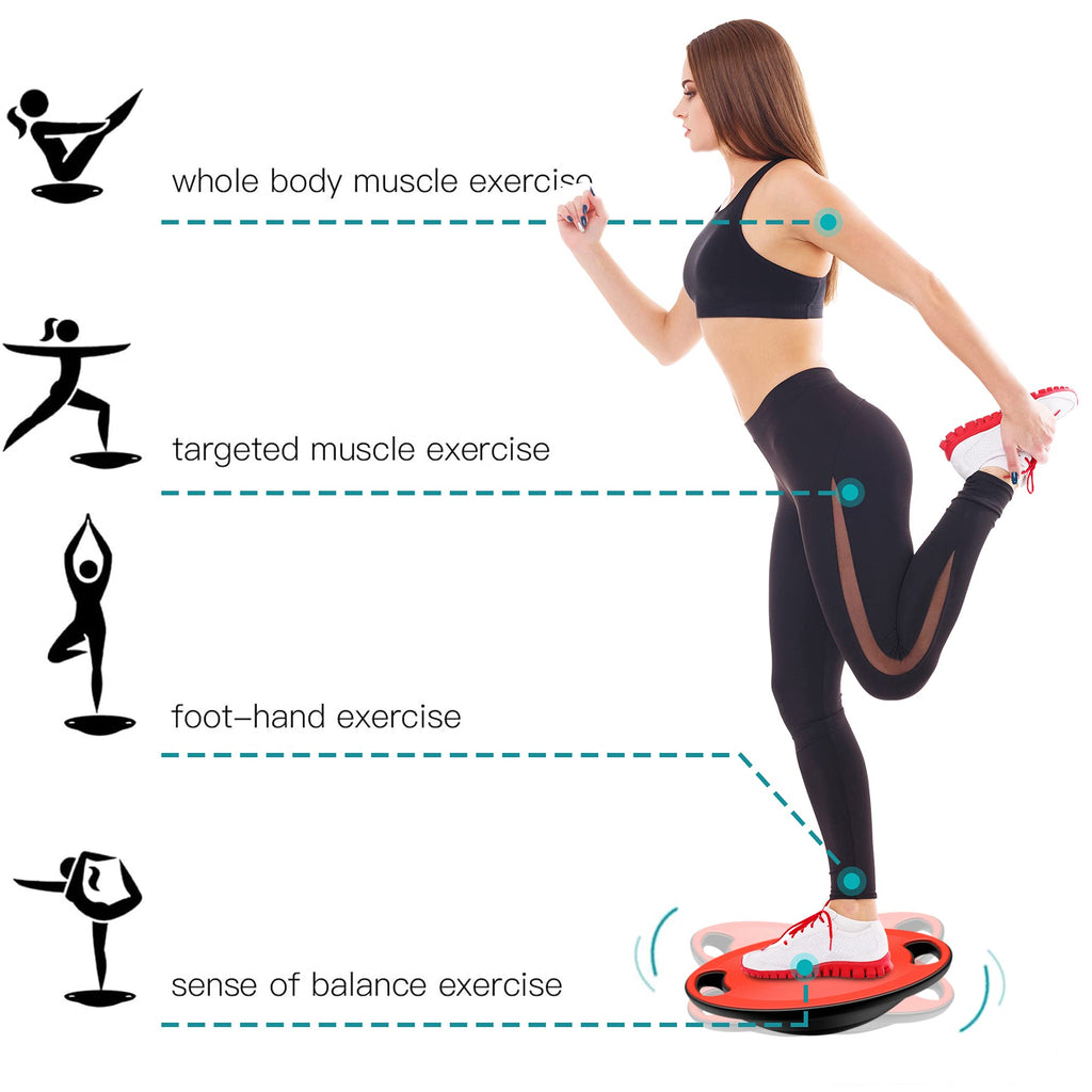 Everymile Wobble Balance Board, Exercise Balance Stability Trainer Portable With Handle For Workout Core Physical Therapy & Gym