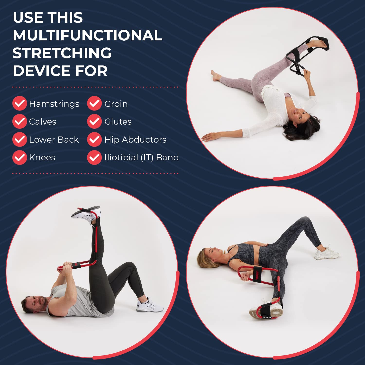 Idealstretch - The Original Hamstring, Lower Back & Calf Stretching Device - Ultimate Pain Relief & Deep Knee Extension Tool - I
