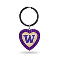 Rico Industries Ncaa Washington Huskies Team Color Rhinestone Heart Keychain