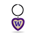 Rico Industries Ncaa Washington Huskies Team Color Rhinestone Heart Keychain