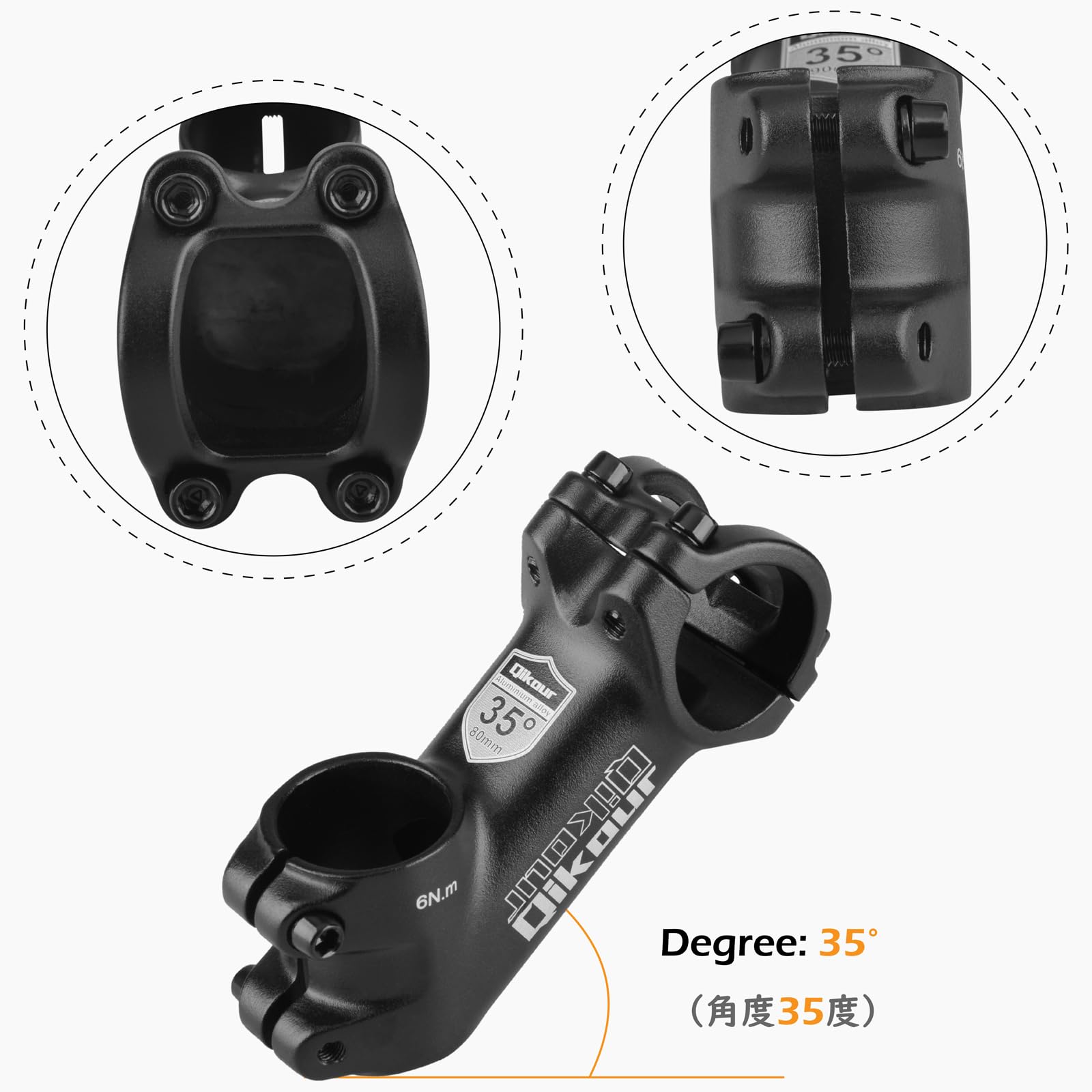 Triwonder 31.8 Bike Stem 35 Degree 70Mm 80Mm 90Mm Bicycle Handlebar Stem Riser Bar Clamp Mtb Stem For Road Bike Mountain Bike Bm