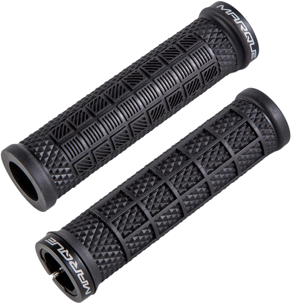 Marque Grapple Mountain Bike Handlebar Grips - Single Lock-On Ring Mtb And Bmx Bicycle Handle Bar With Non-Slip Grip (Phantom Bl
