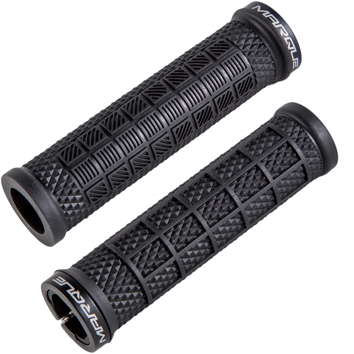 Marque Grapple Mountain Bike Handlebar Grips - Single Lock-On Ring Mtb And Bmx Bicycle Handle Bar With Non-Slip Grip (Phantom Bl