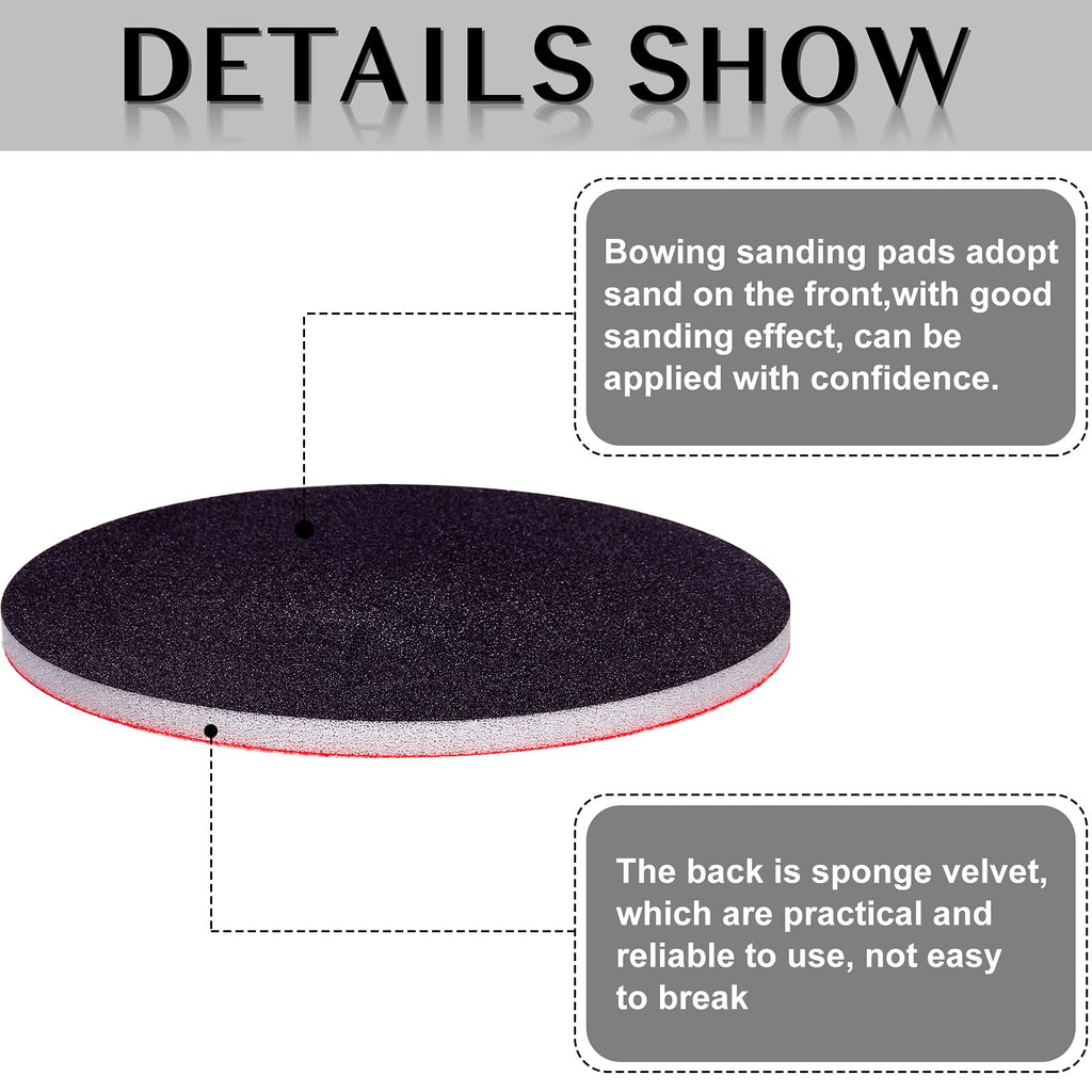 Maitys Bowling Sanding Pads Resurfacing Polishing Kit Bowling Ball Cleaning Kit, 6 Pieces (Red,500, 1000, 2000 Grit)