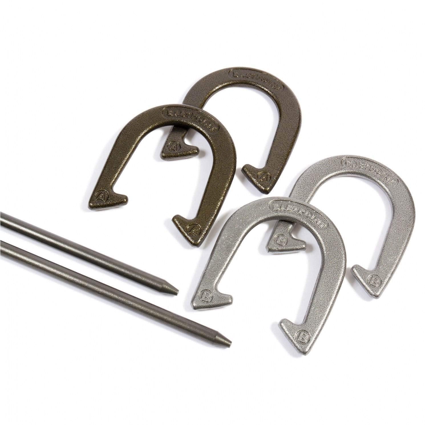 Eastpoint Sports Wild Sports Official Weight Horseshoe Set With Molded Case - Features Solid Steel Stakes And Portable Carry Cad