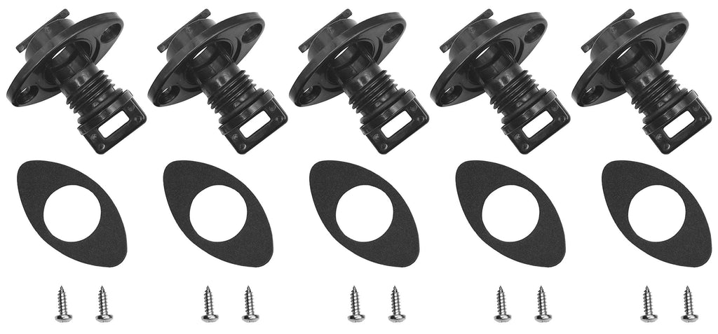 Meter Star 5Pcs Universal Drain Plug Kit,Kayak Drain Plug Kit Thread Bung For Kayak Canoe Boat Set Of 5 Drain Plug With 5 Rubber