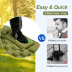 Night Cat Inflatable Double Sleeping Pad Mat Bed With Foot Pump And Double Pillow For Camping Backpacking Hiking Ultra-Light Com
