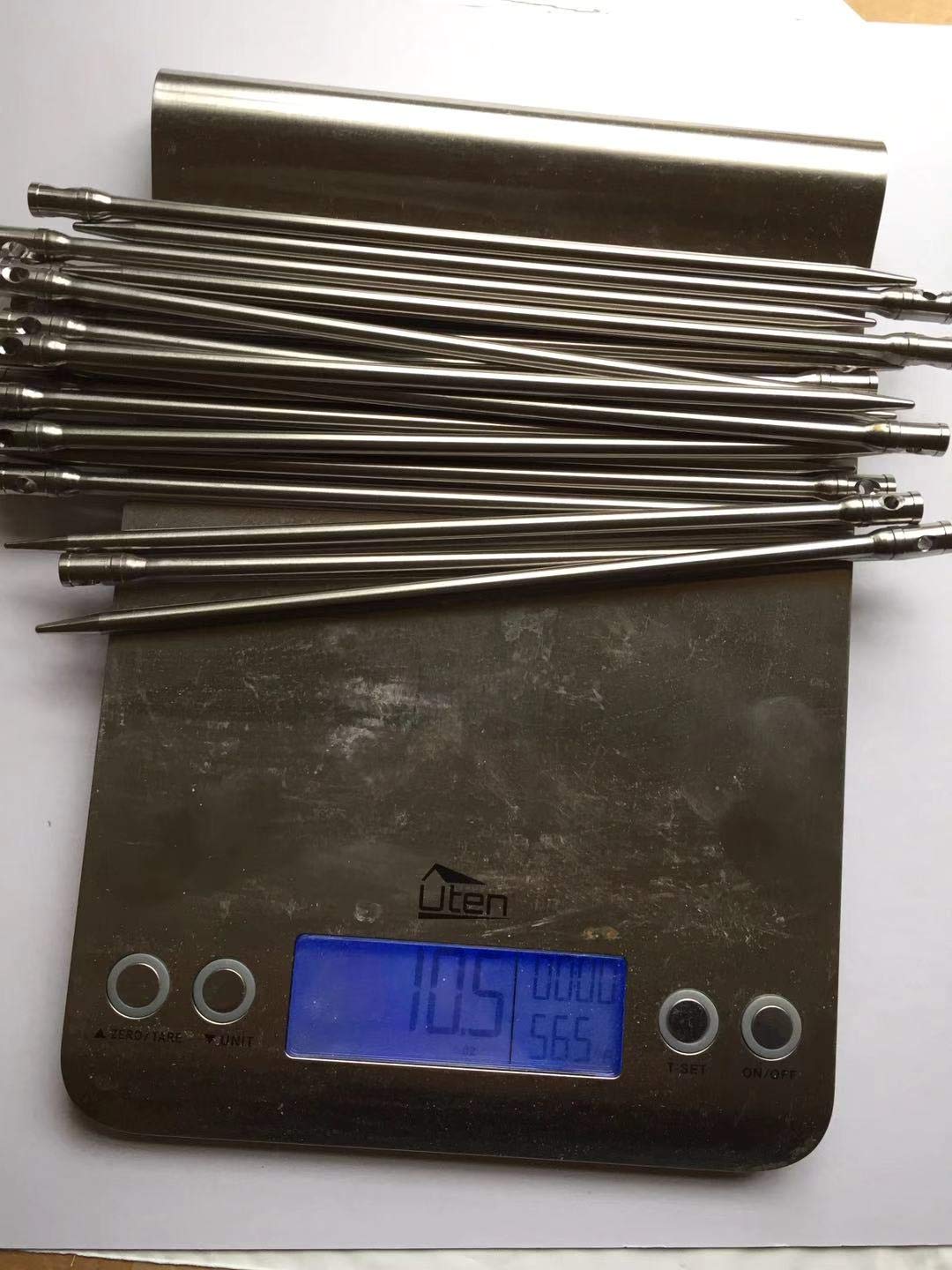 Hdewind Titanium Alloy Straight Tent Stakes, 8 Inches Long. 12 Pcs Per Package