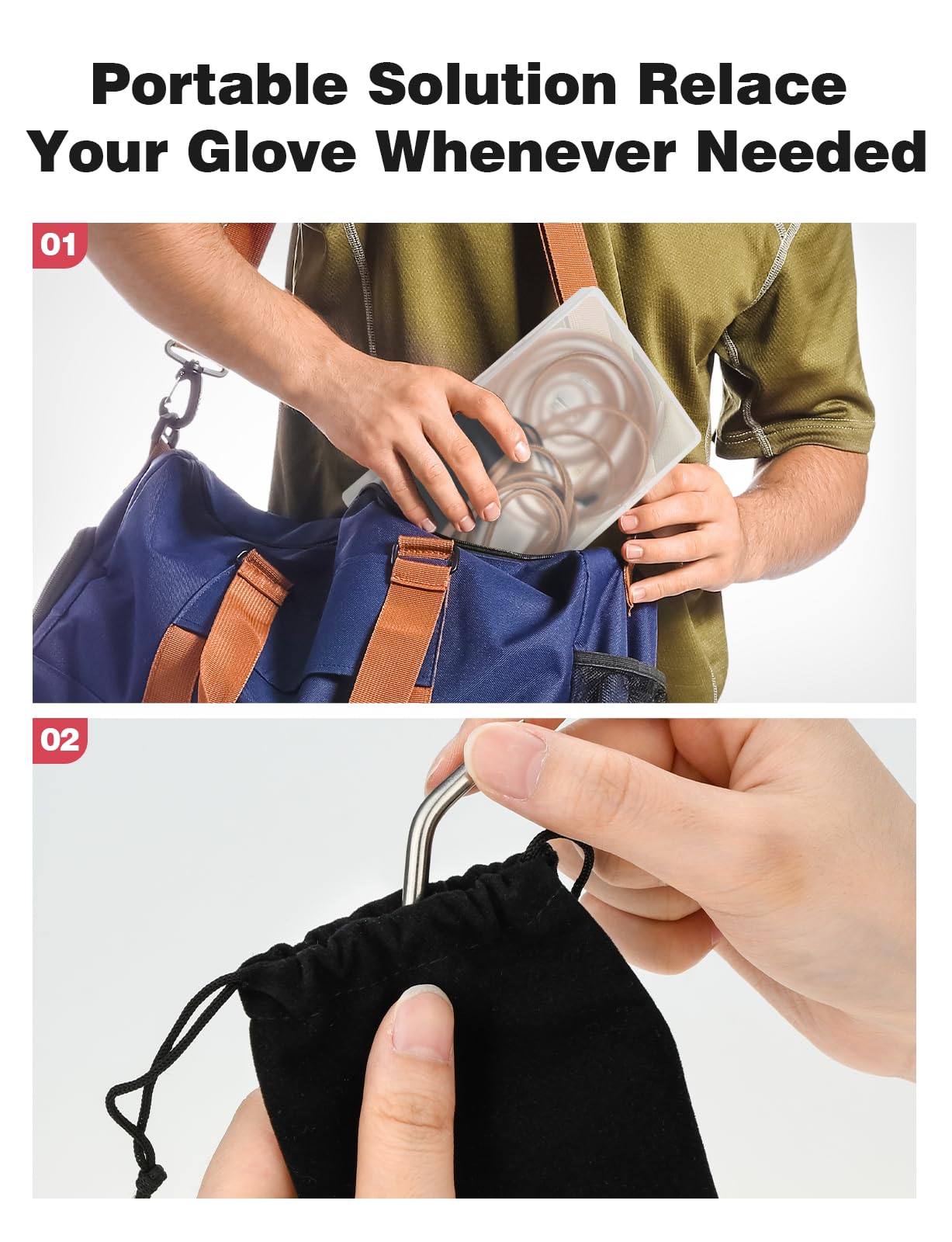 Mellbree Glove Lacing Needle,2 Glove Lace With 4Needles, 4Lace Locks, Blue Mitt Lace And Storage Box