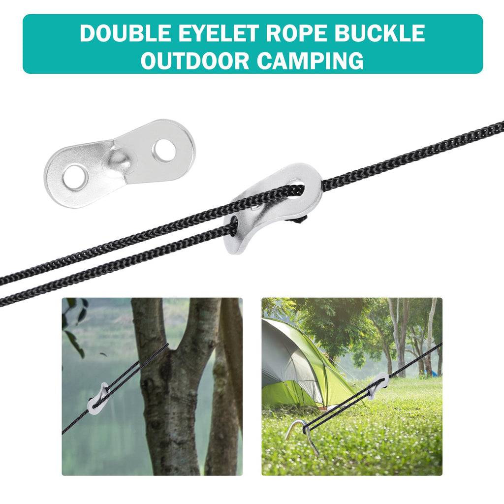 Uxcell 12Pcs Aluminum Alloy Guyline Rope Tensioner, Adjustable Cord Adjuster Tent Tensioners For Camping Accessories, Guy Line A