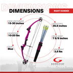 Genesis Original Lightweight Archery Compound Bow And Arrow Set, Draw Hand - Right, Purple