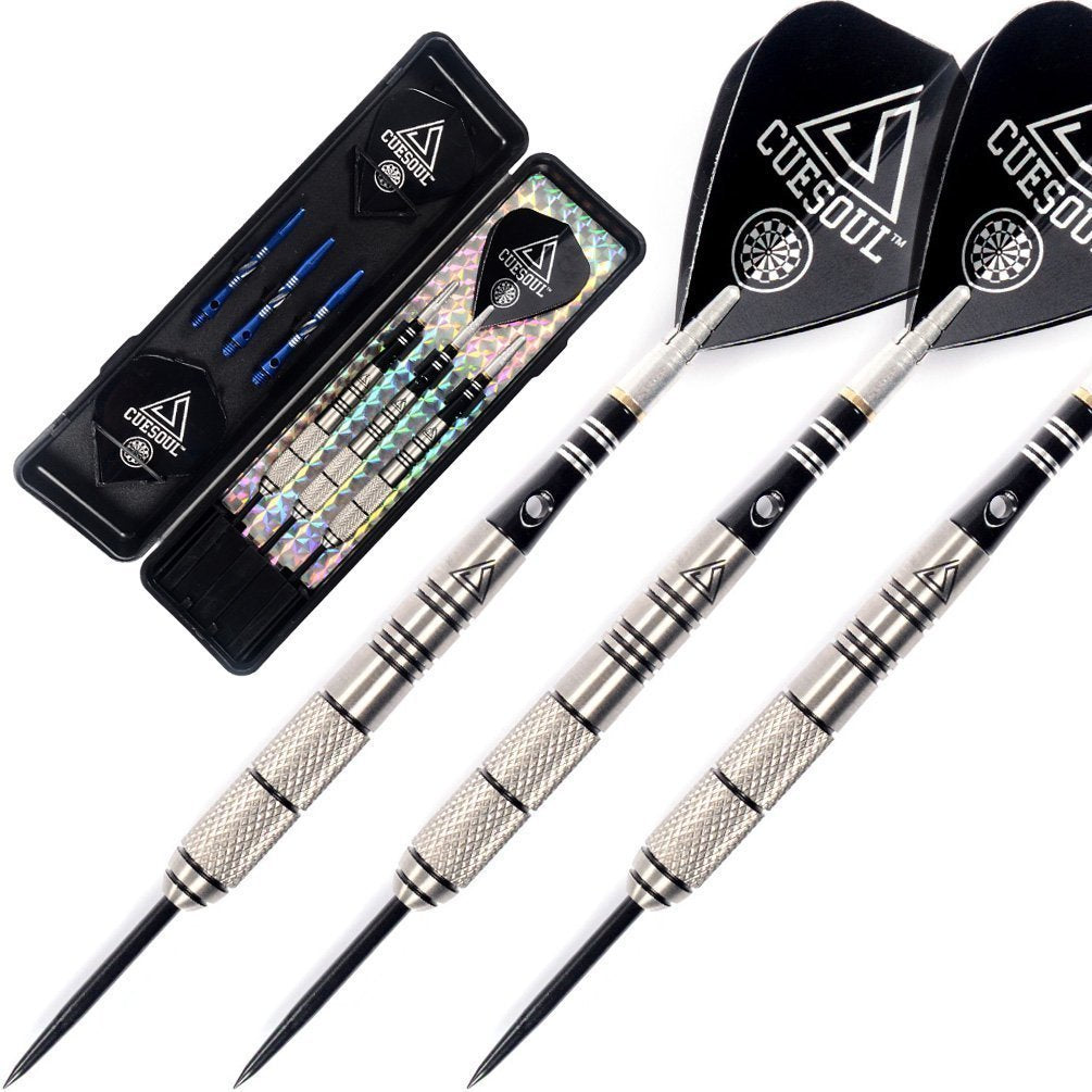 Cuesoul 24 Grams Tungsten Steel Tip Darts- Precise Barrels 90% Tungsten
