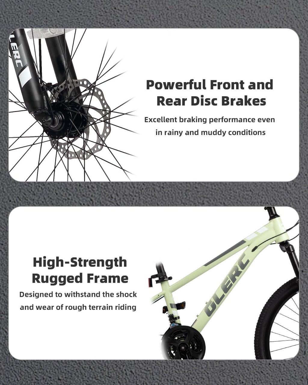 Glerc 24 Inch Kids Bike, Kids Mountain Bike for Boys and Girls Ages 6-10, 21-Speed Skyline Bicycle with Front Suspension and Dis