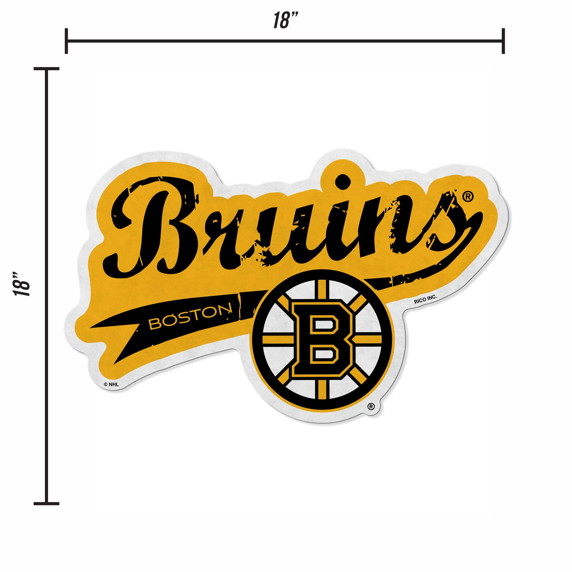 Rico Industries Nhl Boston Bruins Distressed Shape Cut Pennant - Home And Living Room D  Cor - Soft Felt Ez To Hang