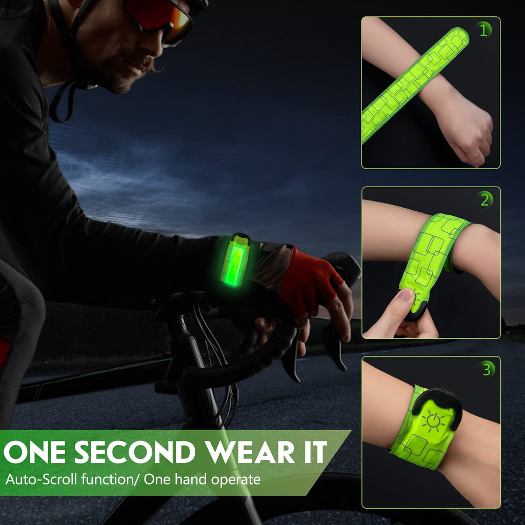 Simket Reflective Led Armband Rechargeable For Running(2 Pack), Running Lights For Runners, Running Lights, High Visibility Refl
