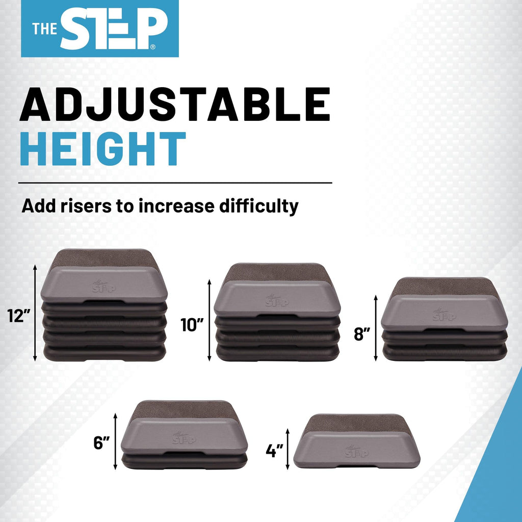 The Step Adjustable High Step Aerobic Platform With 4 Risers, Home Gym Workout Equipment, Fitness Stair Stepper Exercise Platfor
