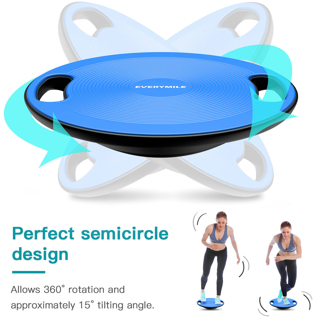 Everymile Wobble Balance Board, Exercise Balance Stability Trainer Portable Balance Board With Handle For Workout Core Trainer P