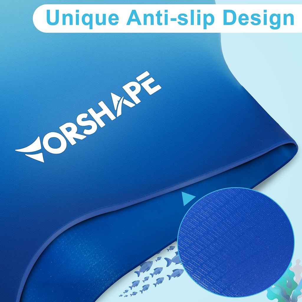 Vorshape Swim Cap Kids (2 Pack), Durable Waterproof Swimming Cap For Girls Boys Teens Toddler, Comfortable Fit For Long Hair And
